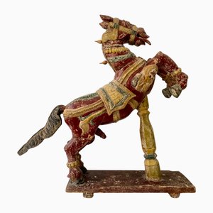 Indian Wooden Horse Figure
