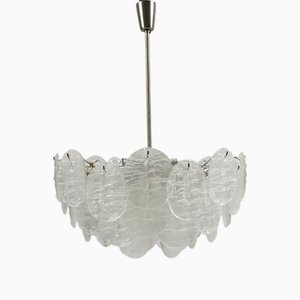 Plafonnier en Verre Glacé Modèle : 3424 de Kalmar Franken Kg, 1970s