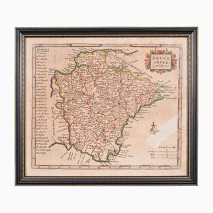 Antique English Framed Devon Cartography by Robert Morden, 1720