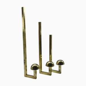 Mid-Century Modern Brass Coat Wall Hooks, 1960s, Set of 3