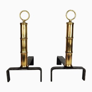 Chenets par Jacques Adnet, 1950s, Set de 2