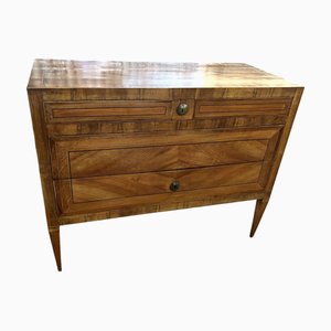 18th Century Italian Walnut and Briarwood Inlaid Commode