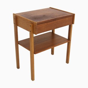 Table de Chevet Scandinave en Teck et Chêne, 1960