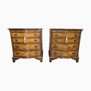 Burr Walnut Chests of Drawers, 1920, Set of 2
