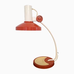 Mid-Century Tischlampe in Rot & Weiß, 1970er