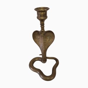 Vintage Brass Cobra Candleholder, 1970s