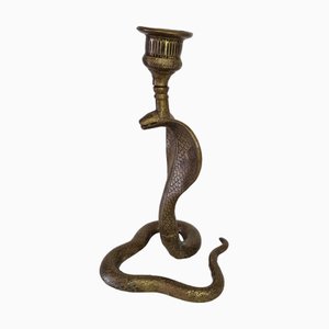 Vintage Brass Cobra Candleholder, 1970s