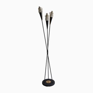 Französische Vintage Stehlampe aus Metall & Glas, 1960