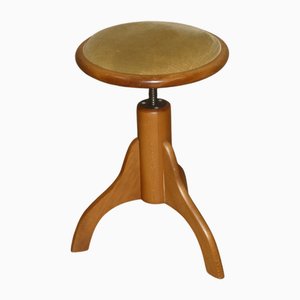 Drehbarer Vintage Klavierhocker aus Buche, 1970er