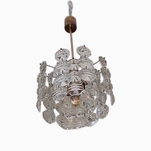 Brass and Faceted Glass Three-Level Chandelier from Kinkeldey, 1960s