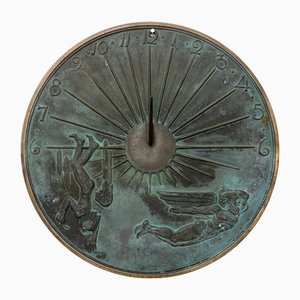 Swedish Grace Sundial in Patinated Bronze by Ulla Fogelklou-Skogh, 1930s