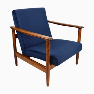 Fauteuil GFM-142 en Velours Bleu Marine par Edmund Homa, 1970s