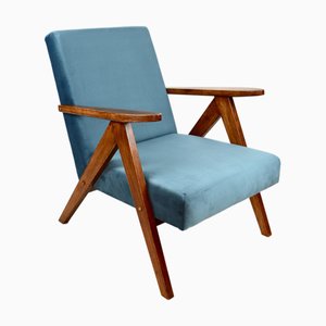 Model B-310 Armchair in Blue Sea Velvet, 1970s