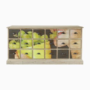 Cassettiera vintage in legno, inizio XXI secolo