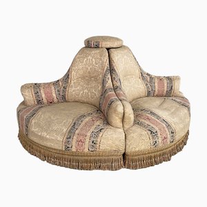 Canapé Sectionnel Rond Style Victorien, Italie, 1950s, Set de 4