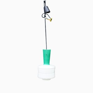 Lampada Mid-Century moderna in vetro opalino