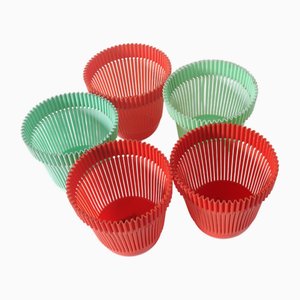 Vintage Alkastap Plastic Flower Pots, 1960s, Set of 5