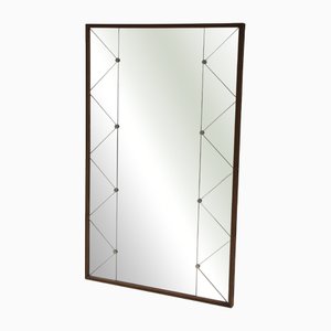 Scandinavian Teak and Metal Mirror, 1960