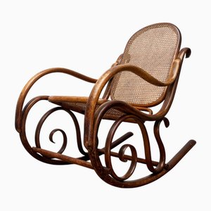 Art Nouveau Jugendstil Bentwood Rocking Chair by Fischel, Austria, 1910s