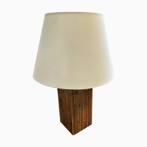 Lámpara de mesa italiana Mid-Century moderna de resina de bambú de Riccardo Marzi, años 60