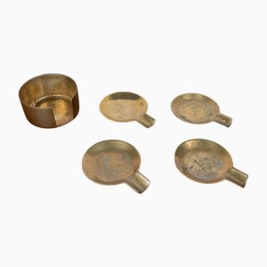 Mid-Century Modern Austrian Brass Stacking Ashtrays, 1960s, Set of 5