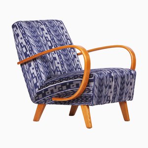 Silla vintage de seda tailandesa de Jindrich Halabala para Up Závody, años 50