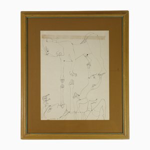 Mario Molinari, Figure, Drawing on Paper, 1969
