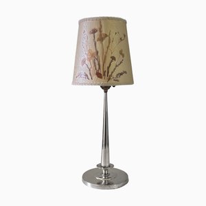 Swedish Grace Nickel Silver Table Lamp from CG Hallberg, Stockholm, Sweden, 1920s