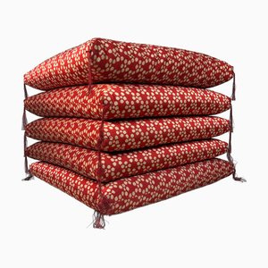 Japanese Zabuton Floor Cushions, 1980s, Set of 5