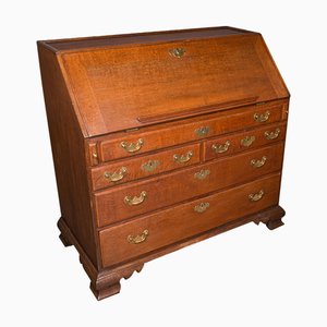 Large Antique English Fall-Front Bureau in Oak, 1750