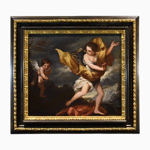 Artiste de l'école romaine, Daphné et Cupidon, années 1600-1700, huile sur toile, encadrée