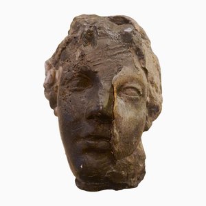 Alessandro La Motta, The Face, 2020, Skulptur aus Wachs, Gips und schwarzem Karbon