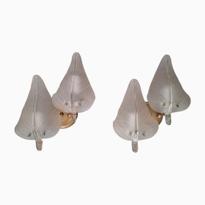 Vintage Double Wall Sconces in Murano from Maestri Di Murano, 1940s, Set of 2