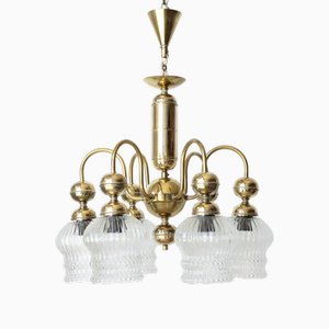 Brass Chandelier from Kamenicky Senov, Czechoslovakia, 1970s