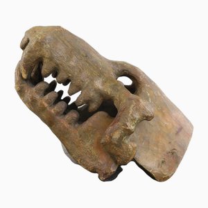 Large Decorative Wooden Dinosaur Head, 1970s