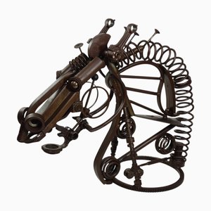 Gino Ghioni, Riesige Pferdeskulptur, 1980er, Eisen