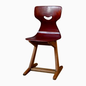 Silla escolar de Adam Stegner para Pagholz Flöttoto, años 60