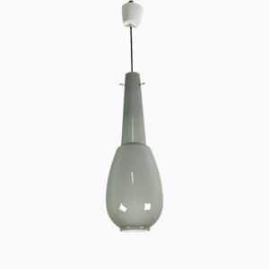 Lampe à Suspension en Verre de Murano avec Elément en Laiton de style Vistosi, 1970s