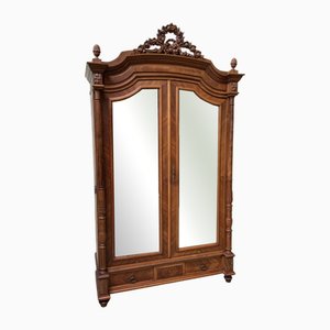 Armoire Art Nouveau Antique avec Compartiments à Linge, 1910