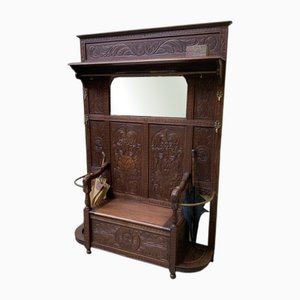 Armoire Antique avec Commodes et Banc, 1890s