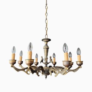 Italienischer Vintage Kronleuchter aus Bronze, 1960er