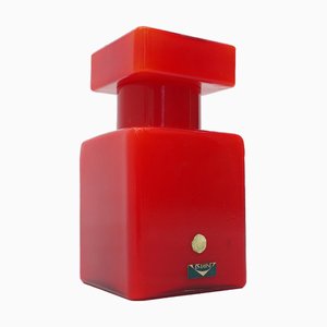 Red Glass Bottle by Luciano Vistosi for Vistosi, 1960s