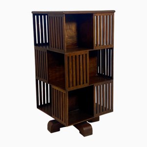 Swivel Bookcase in Mahogany