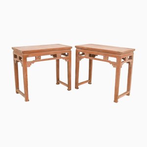Antique Chinese Painted Console Tables, 1880, Set of 2