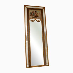Grand Miroir Décoratif Ancien en Bois Doré, 1860