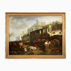 Pieter Van Bloemen, View of Rome Palatine Landscape, 1700, Oil on Canvas