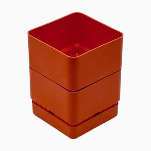 Orangefarbene Vintage Pflanzgefäße von Nena Balsari für Vastill / Reflex, Italien, 1970er, 2er Set