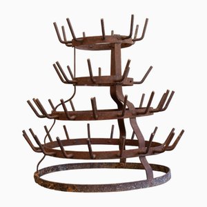 French Iron Bottle Drying Rack, 1930s