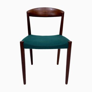 Beistellstuhl aus Teakholz mit Original Wollbezug von Knud Andersen für Jca Jensen, Dänemark, 1960er