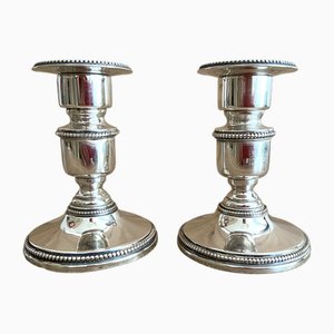 Antique Silver Candlesticks with Minerva Hallmarks, Early 20th Century, Set of 2
